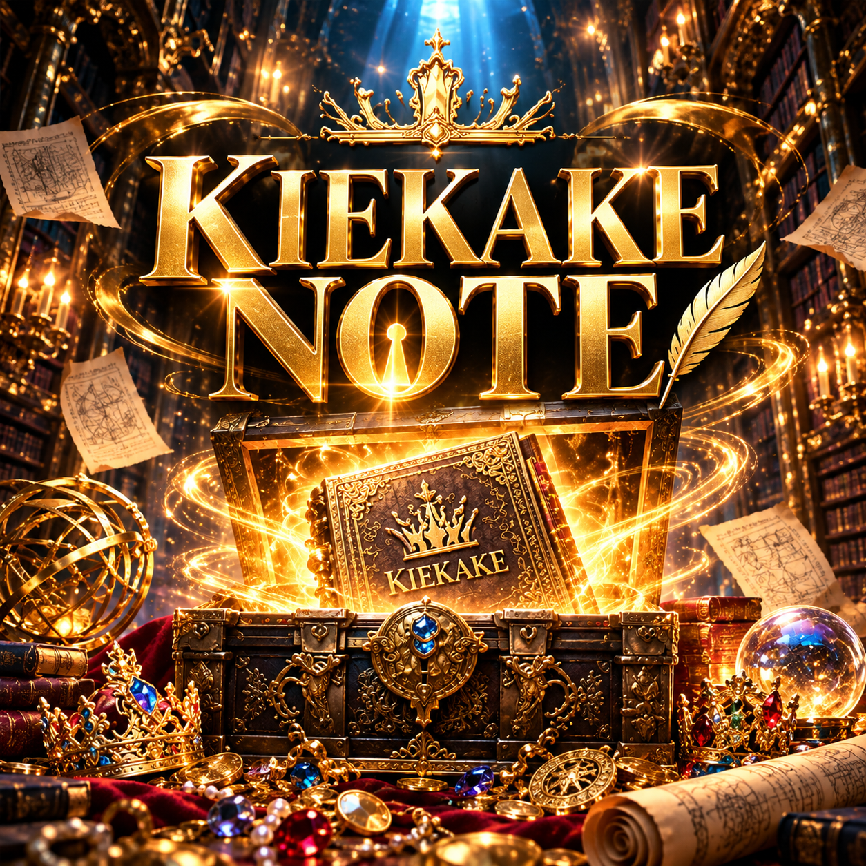KIEKAKE NOTE 黄金の魔導書庫と輝く宝箱